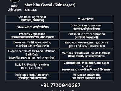 Advocate Manisha Gawai (Kshirsagar)