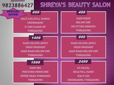 SHREYA'S BEAUTY SALON & ACADEMY I